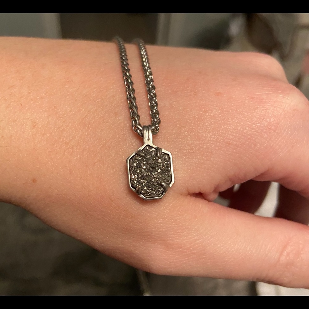 Kendra Scott Platinum Drusy Necklace